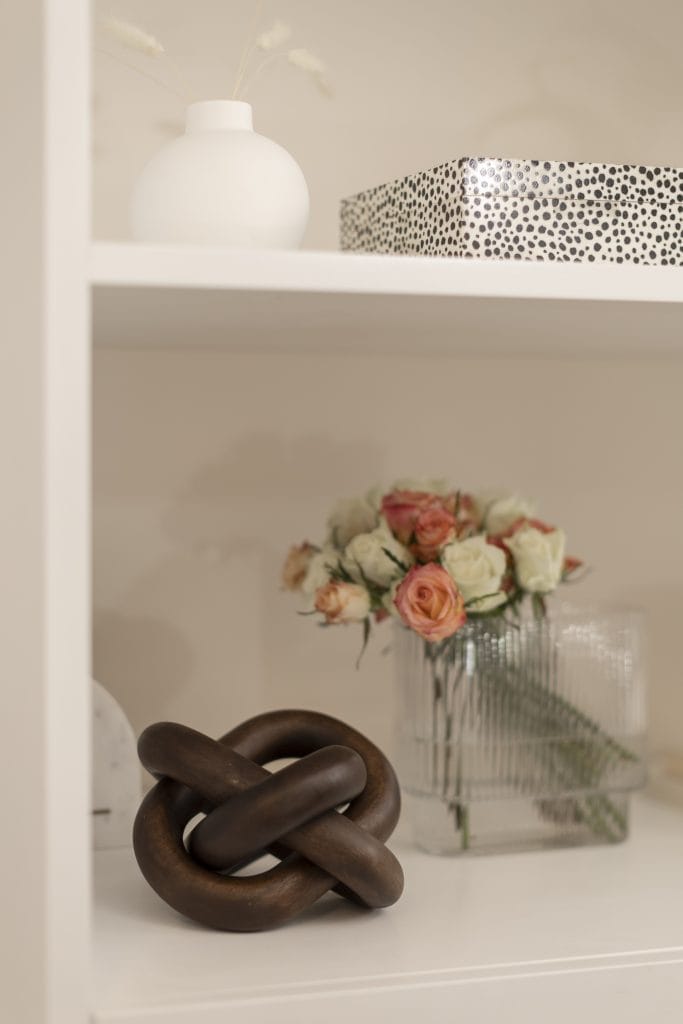 shelf with flowers